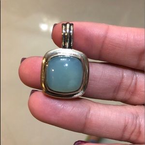 Authentic DY Aqua Chalcedony Albion Pendant 14mm